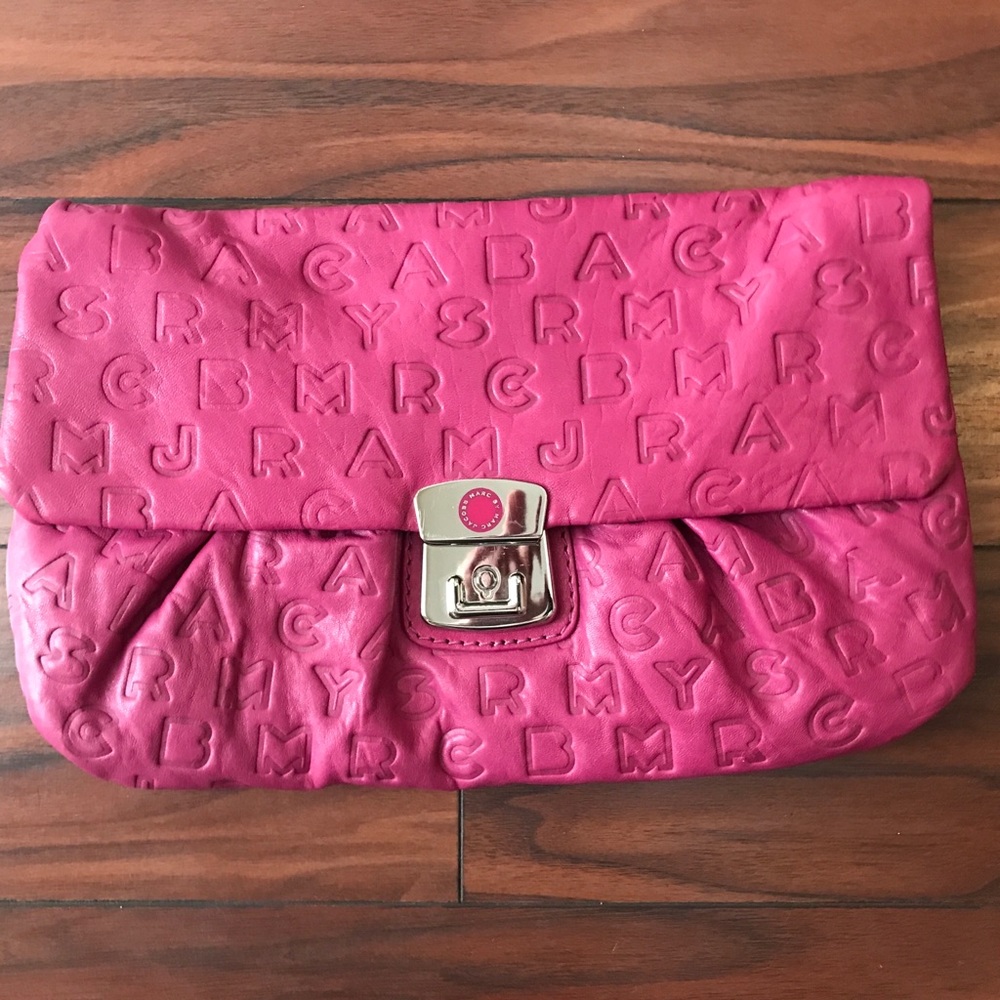 Marc by Marc Jacobs Hot pink logo clutch